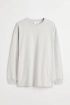 H & M - Oversized Fit Cotton Shirt - Gray