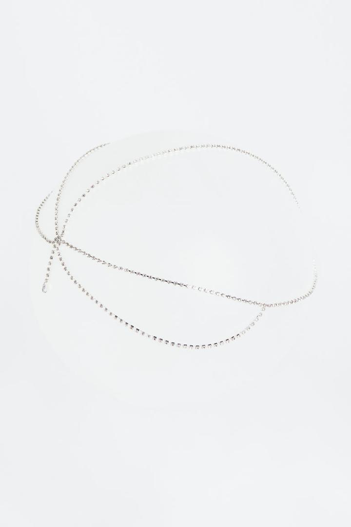 H & M - Rhinestone-chain Headpiece - Silver