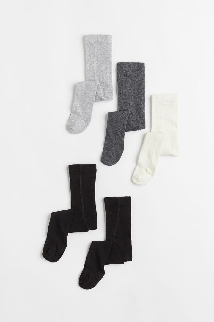 H & M - 5-pack Fine-knit Tights - Black