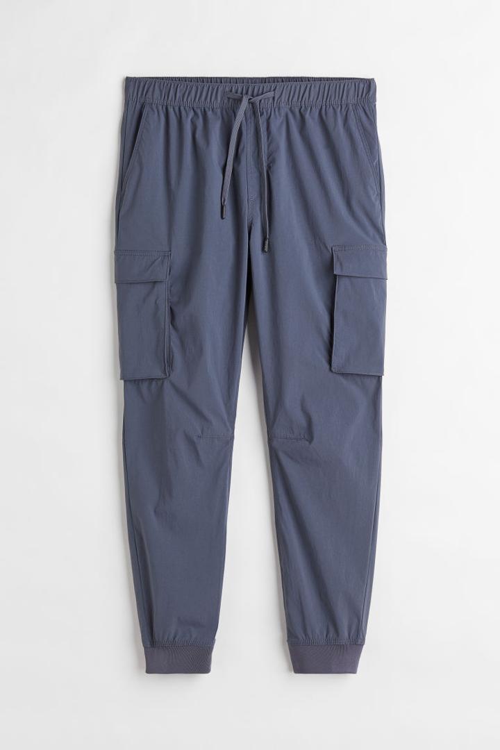 H & M - Nylon Cargo Joggers - Blue