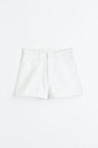 H & M - Curvy Fit Denim Shorts - White