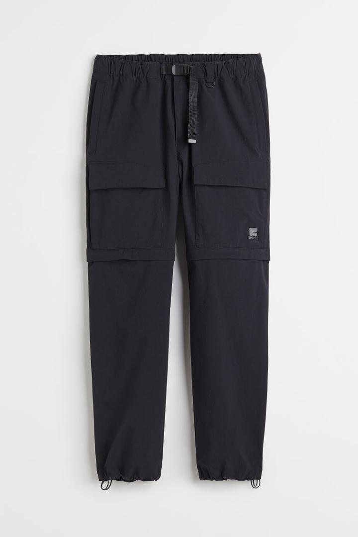 H & M - Relaxed Fit Zip-off Cargo Pants - Black