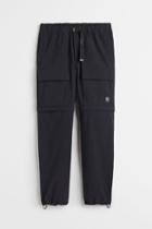 H & M - Relaxed Fit Zip-off Cargo Pants - Black