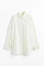 H & M - Oversized Beaded Shirt - White