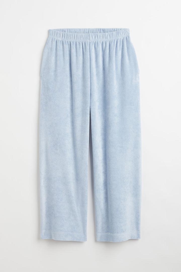 H & M - Terry Crop Pants - Blue