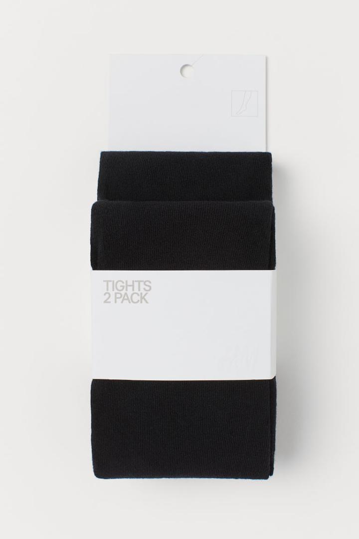 H & M - 2-pack Tights - Black