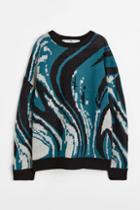 H & M - Double-knit Sweater - Turquoise