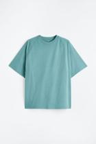 H & M - Oversized Fit Cotton T-shirt - Turquoise