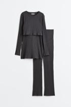 H & M - Mama 2-piece Nursing Set - Gray