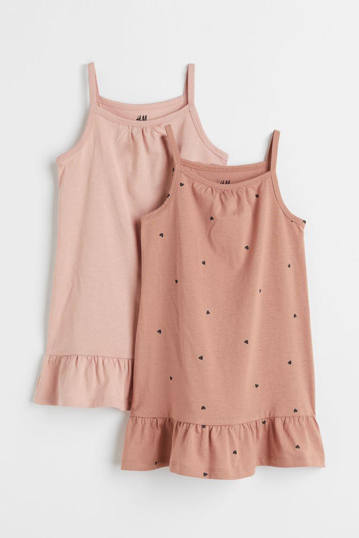 H & M - 2-pack Cotton Dresses - Orange