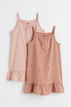 H & M - 2-pack Cotton Dresses - Orange