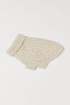 H & M - Cable-knit Dog Sweater - White