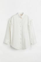 H & M - Oversized Linen-blend Shirt - White