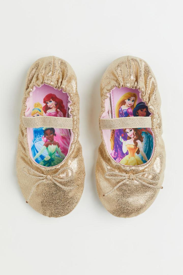 H & M - Shimmery Ballet Shoes - Beige