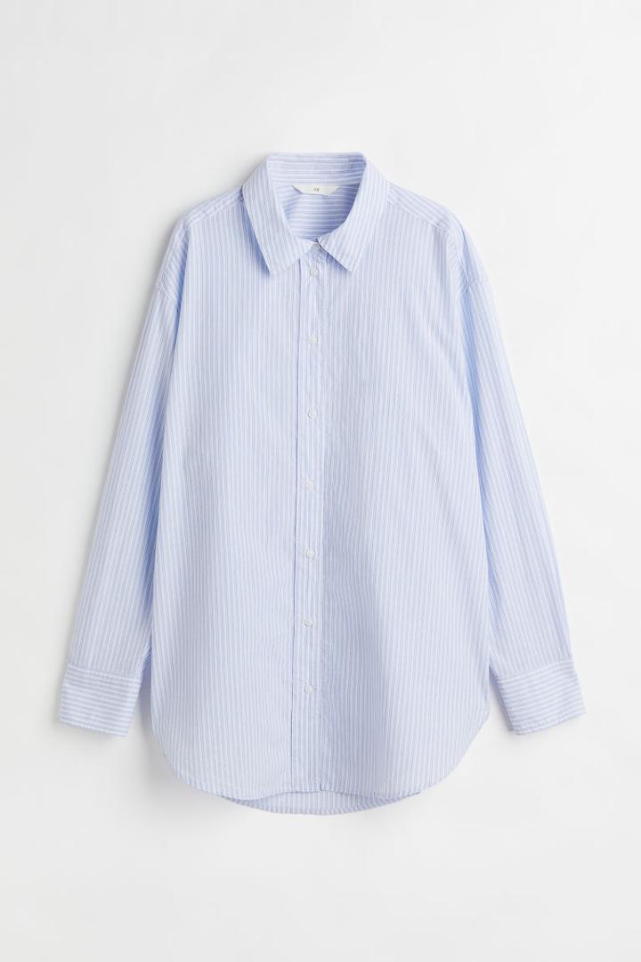 H & M - Poplin Shirt - Blue