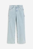 H & M - Straight Regular Cargo Jeans - Blue