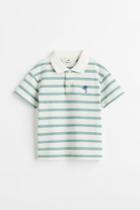 H & M - Cotton Piqu Polo Shirt - Turquoise