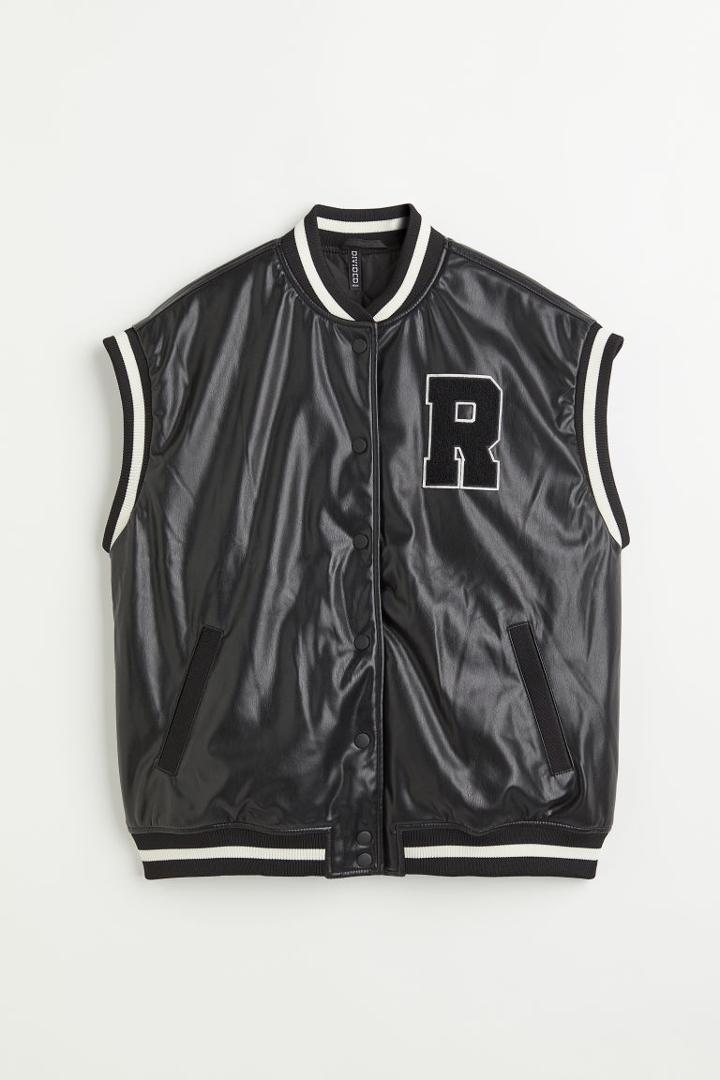 H & M - Faux Leather Vest - Black
