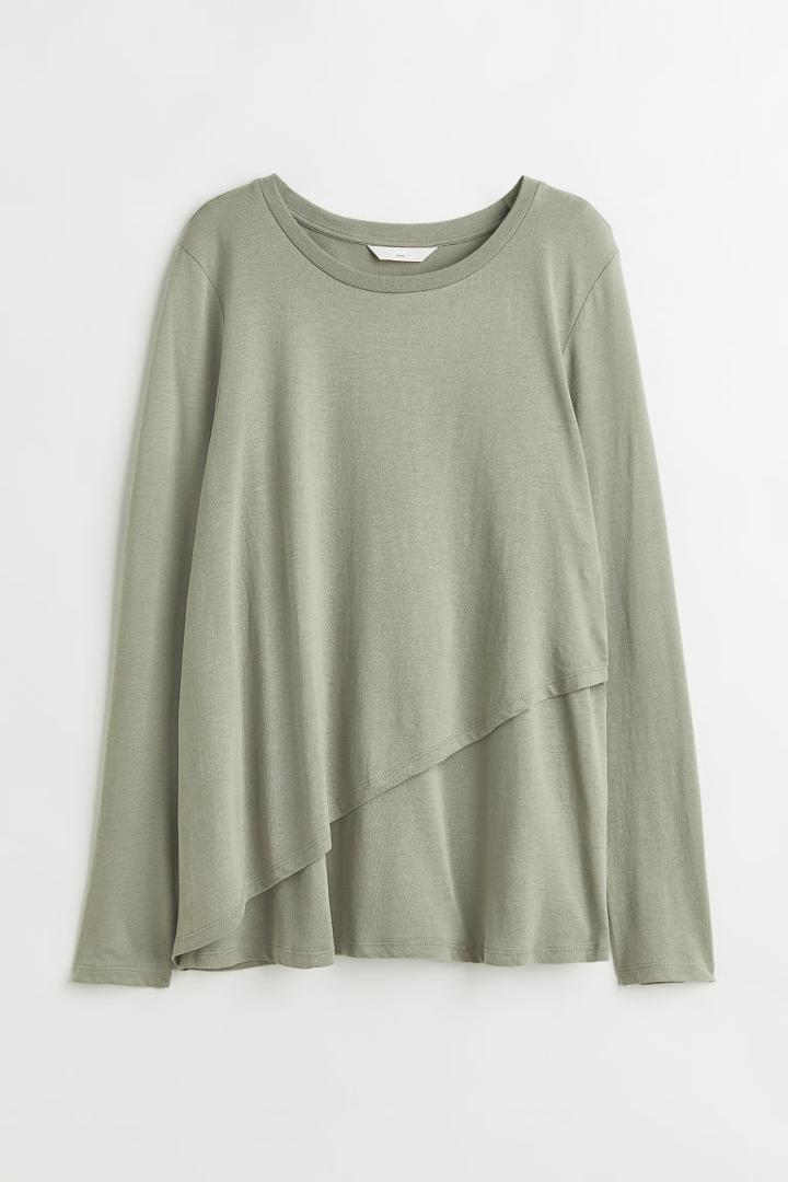 H & M - Mama Before & After Nursing Top - Green