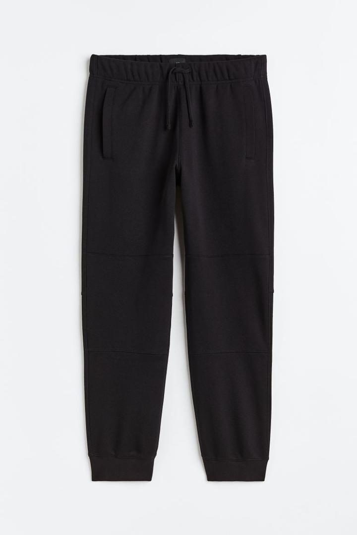 H & M - Regular Fit Cotton Sweatpants - Black