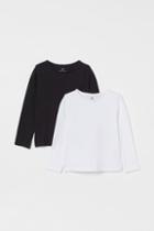 H & M - 2-pack Long-sleeved Tops - White