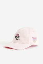 H & M - Embroidery-detail Twill Cap - Pink