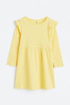 H & M - Ribbed Jersey Dress - Yellow