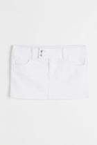 H & M - Short Twill Skirt - White