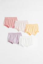 H & M - 5-pack Cotton Puff Pants - Pink