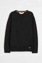 H & M - Fine-knit Cotton Sweater - Black
