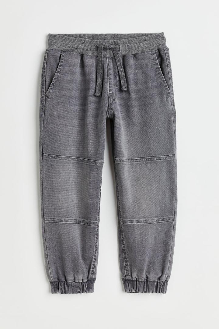H & M - Comfort Stretch Denim Joggers - Gray