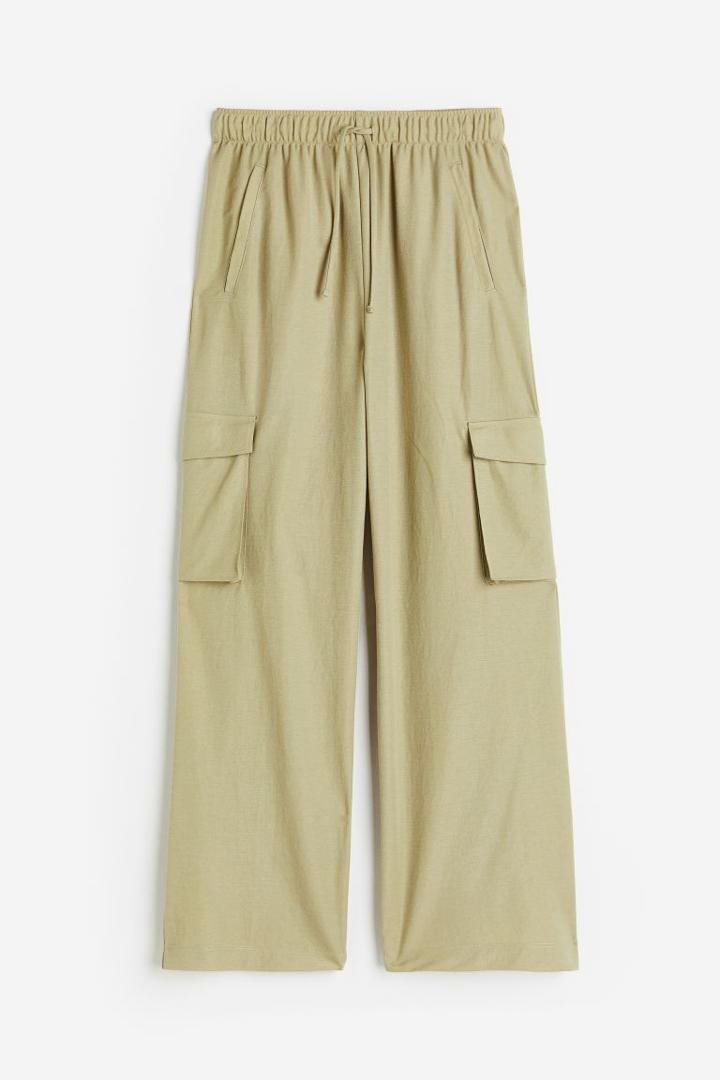 H & M - Pull-on Cargo Pants - Green