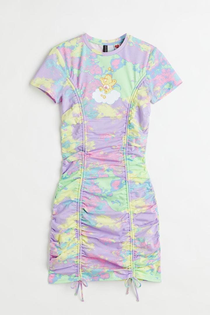 H & M - Patterned Printed Dress - Purple