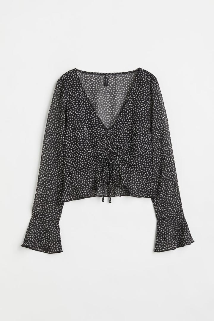 H & M - Patterned Fleece Jacket - White