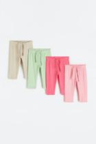 H & M - 4-pack Cotton Jersey Joggers - Pink