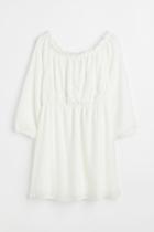 H & M - H & M+ Off-the-shoulder Dress - White