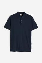 H & M - Slim Fit Silk-blend Polo Shirt - Blue