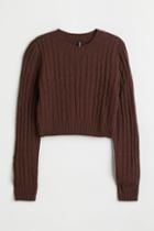 H & M - Cable-knit Sweater - Brown