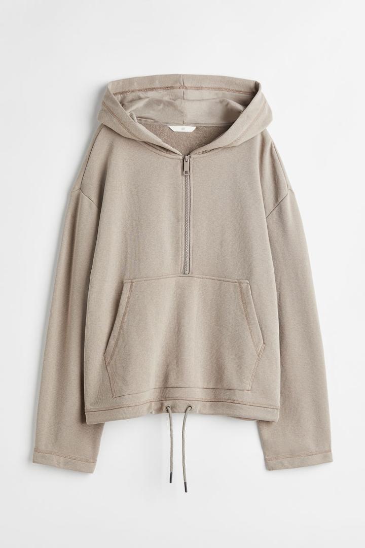 H & M - Half-zip Hoodie - Brown