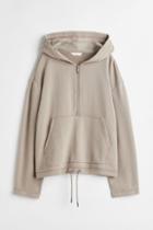 H & M - Half-zip Hoodie - Brown