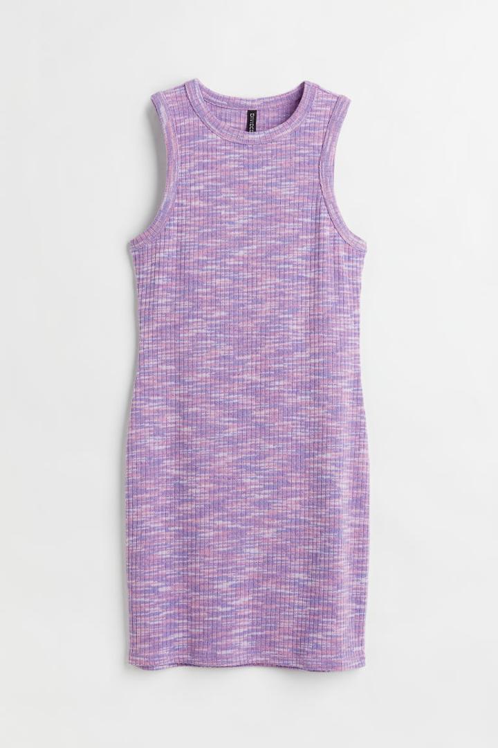 H & M - Rib-knit Dress - Purple