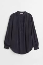 H & M - Balloon-sleeved Blouse - Blue