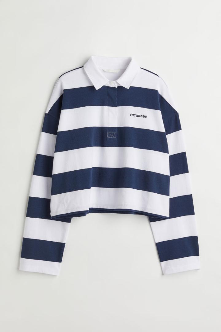 H & M - Rugby Crop Shirt - Blue