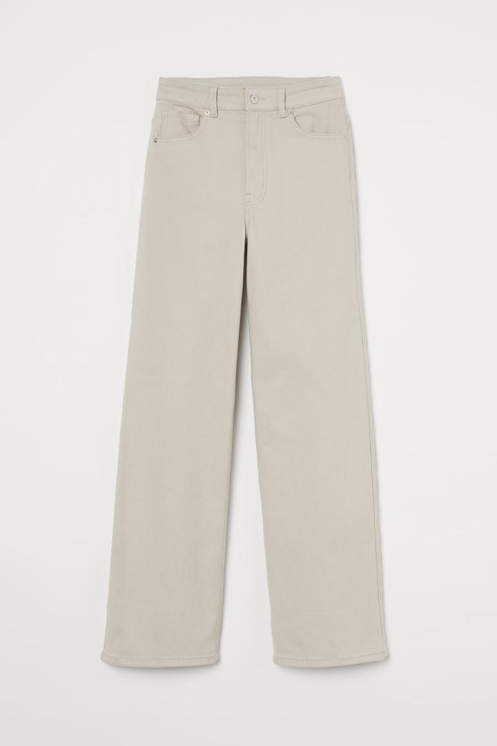 H & M - Wide-leg Twill Pants - Brown