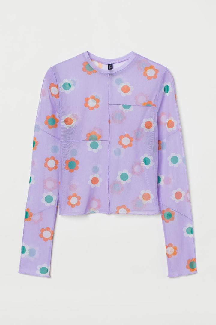 H & M - Mesh Top - Purple