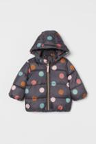 H & M - Hooded Puffer Jacket - Gray