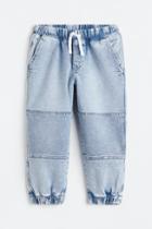 H & M - Loose Fit Cotton Twill Joggers - Blue