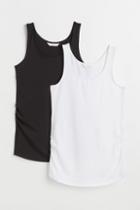 H & M - Mama 2-pack Cotton Tank Tops - White