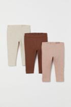 H & M - 3-pack Cotton Leggings - Orange