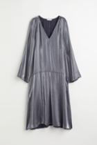H & M - High-sheen Dress - Gray